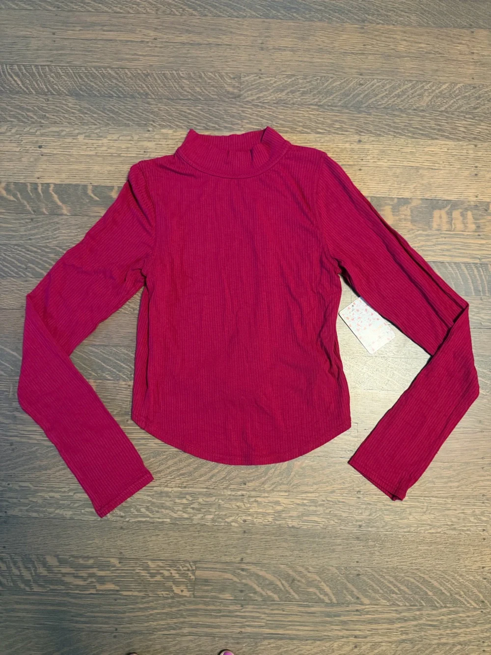 NWT Free People Edge Of Town in Night Out Fuchsia Top Medium Tie Back Open Back